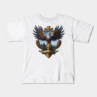 Eagle on the top of the world Kids T-Shirt